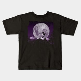 Skiing Freestyle - Purple Night Kids T-Shirt